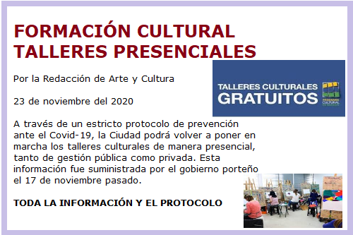 TALLERES CULTURALES PRESENCIALES